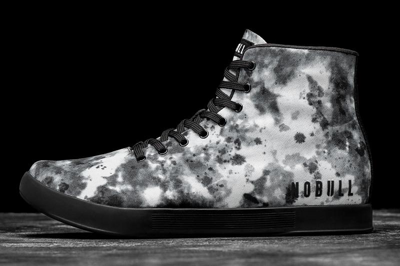 Men\'s Nobull High-Top Shadow Tie-Dye Canvas Trainers Grey | SG N2402W